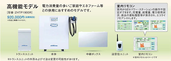 高機能モデル 電力消費量の多いご家庭や、エネファーム等との併用におすすめのモデルです。