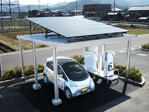 「道の駅・若狭おばま」に設置の「創エネ」＆「蓄エネ」型防災対応ＥＶ用充電システム