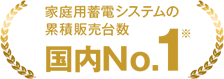 家庭用蓄電システムの累積販売台数 国内No.1