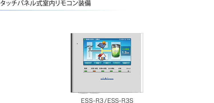タッチパネル式室内リモコン装備