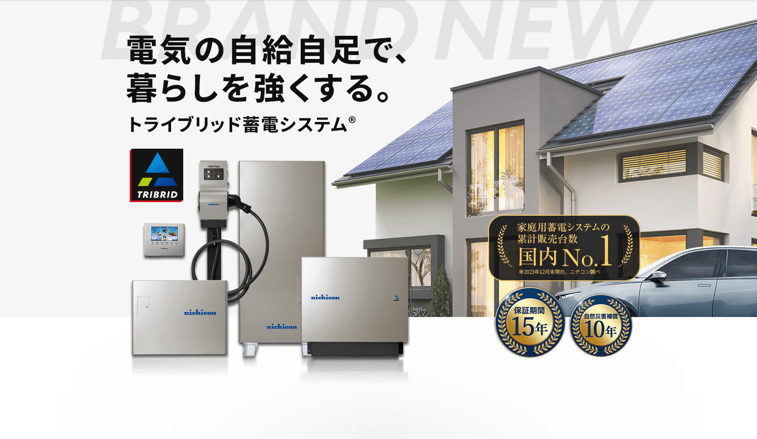 電気の自給自足で、暮らしを強くする。トライブリッド蓄電システム®
