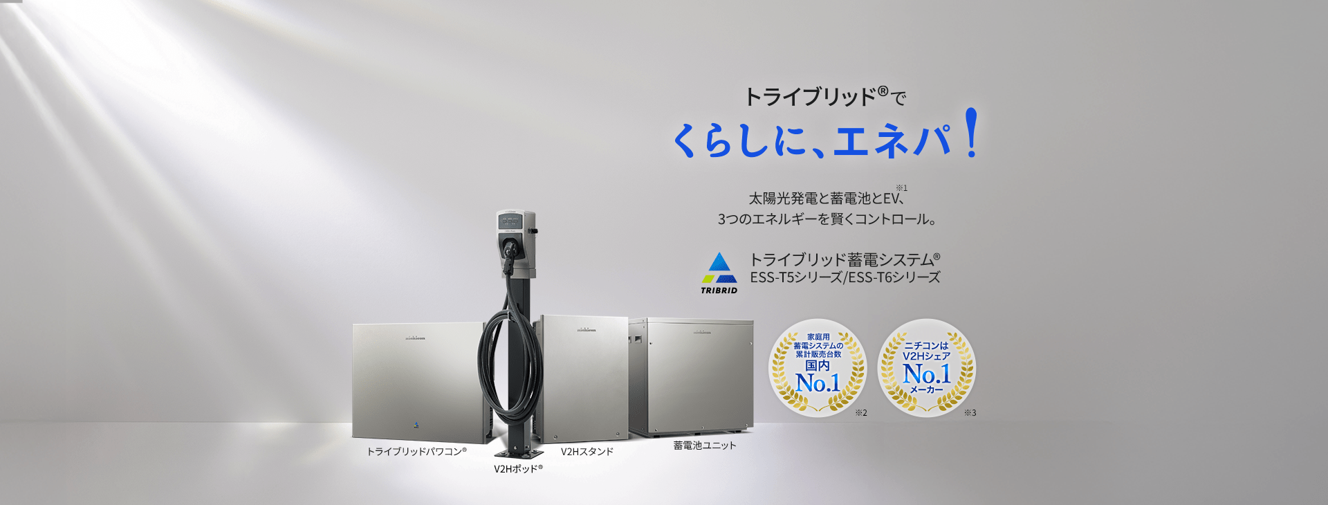 トライブリッド®でくらしに、エネパ！太陽光発電と蓄電池とEV、3つのエネルギーを賢くコントロール。