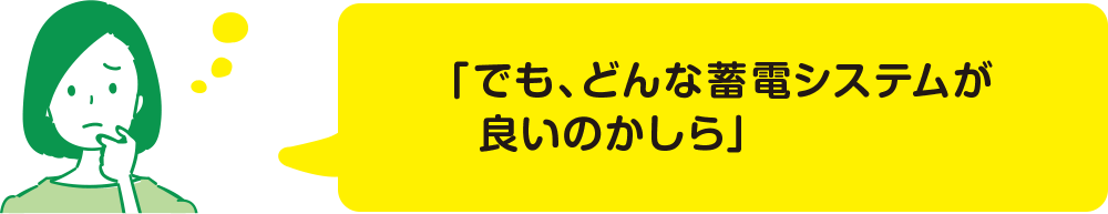 「でも、どんな蓄電システムが良いのかしら」