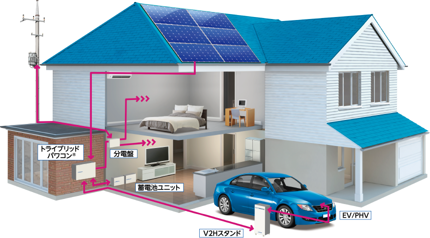 トライブリッド蓄電システム 設置イメージ